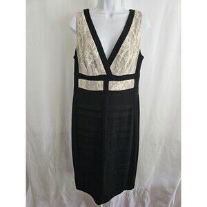 Sangria Dress Women's Sleeveless Fully Lined Black & White Sheath Dress Size 14